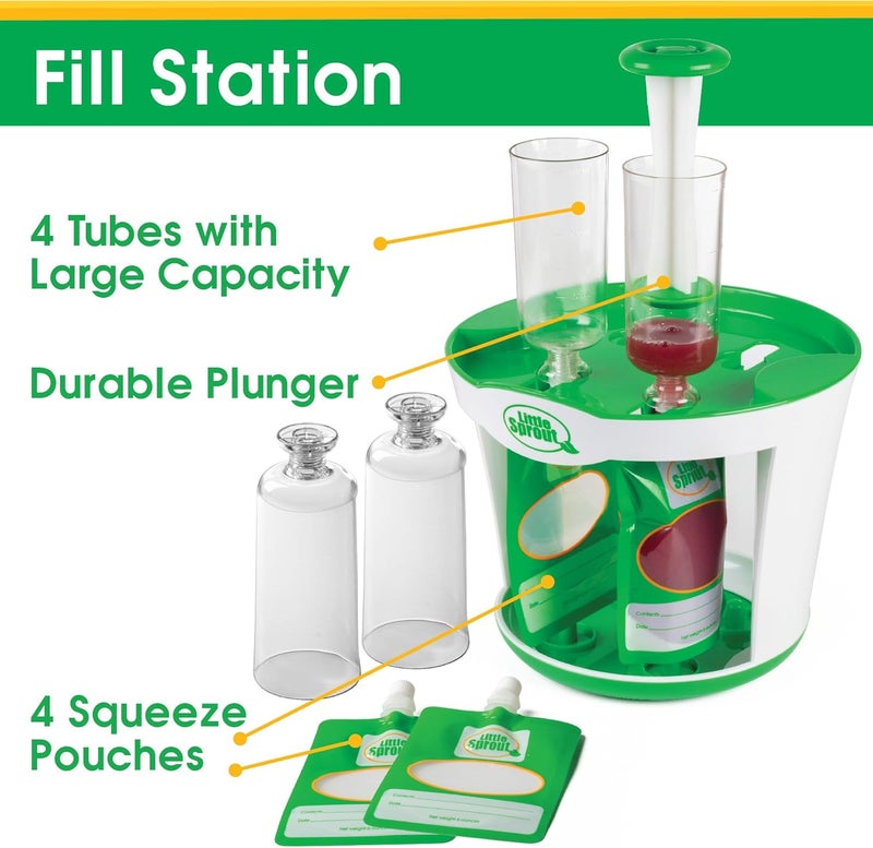 Sprout Cups Baby Food Maker Fill Station - Makes 4 Squeeze Babyfood Pouches at a time - Image 2